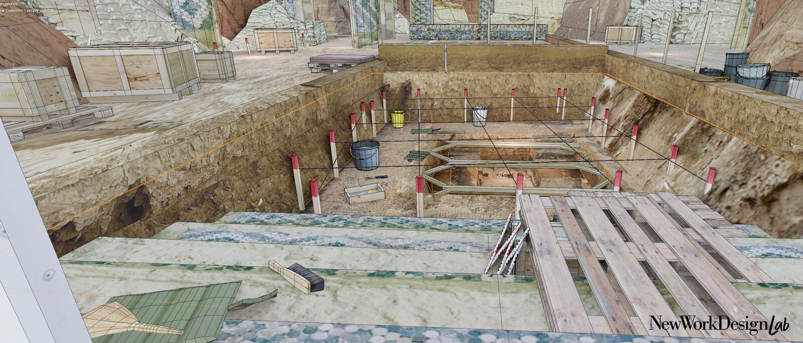 Viewport render showing the low poly environment for realtime purposes.