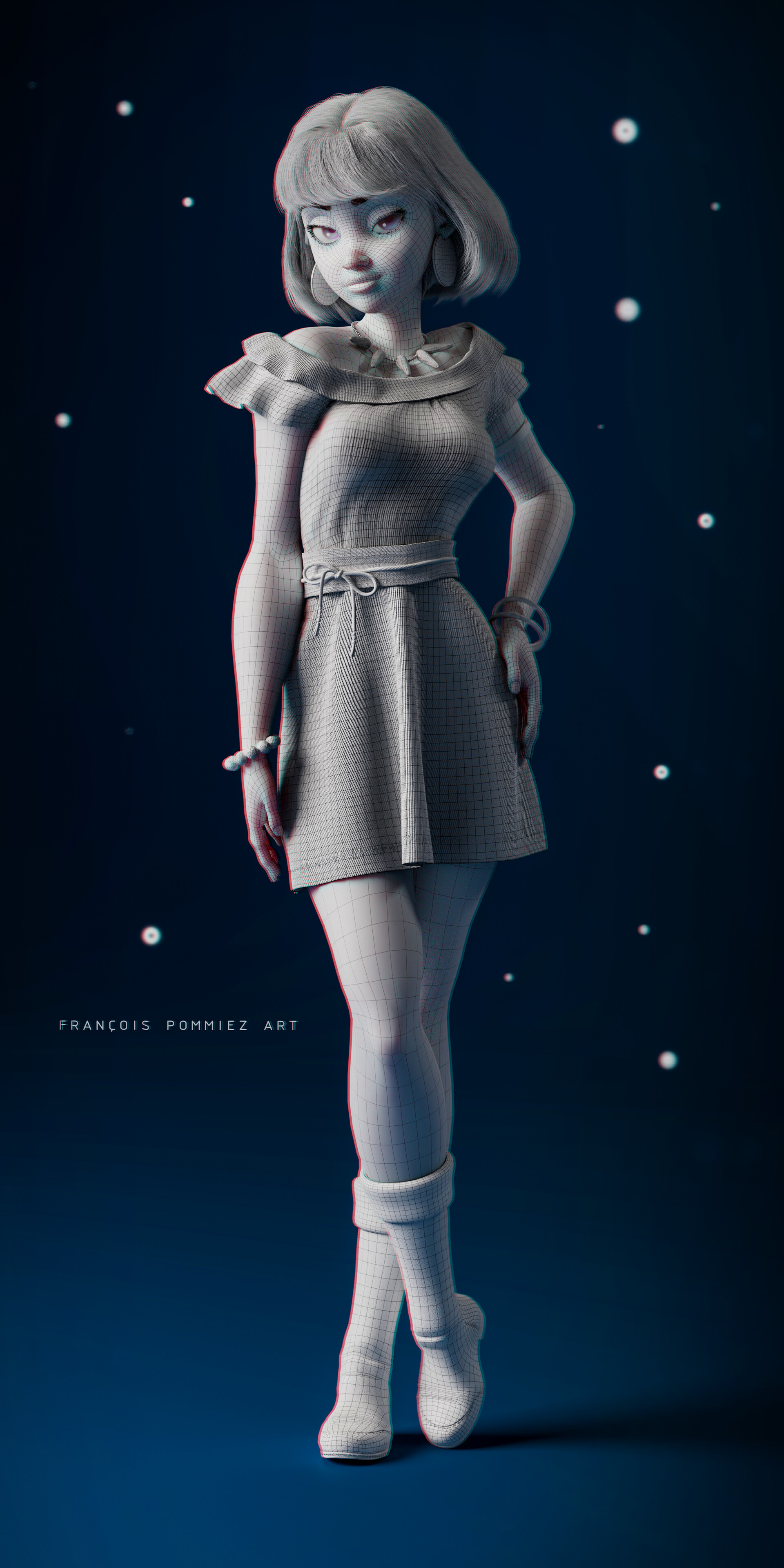 strapless open back dress PRINCESS MONONOKE COLOR POSTER main image 1