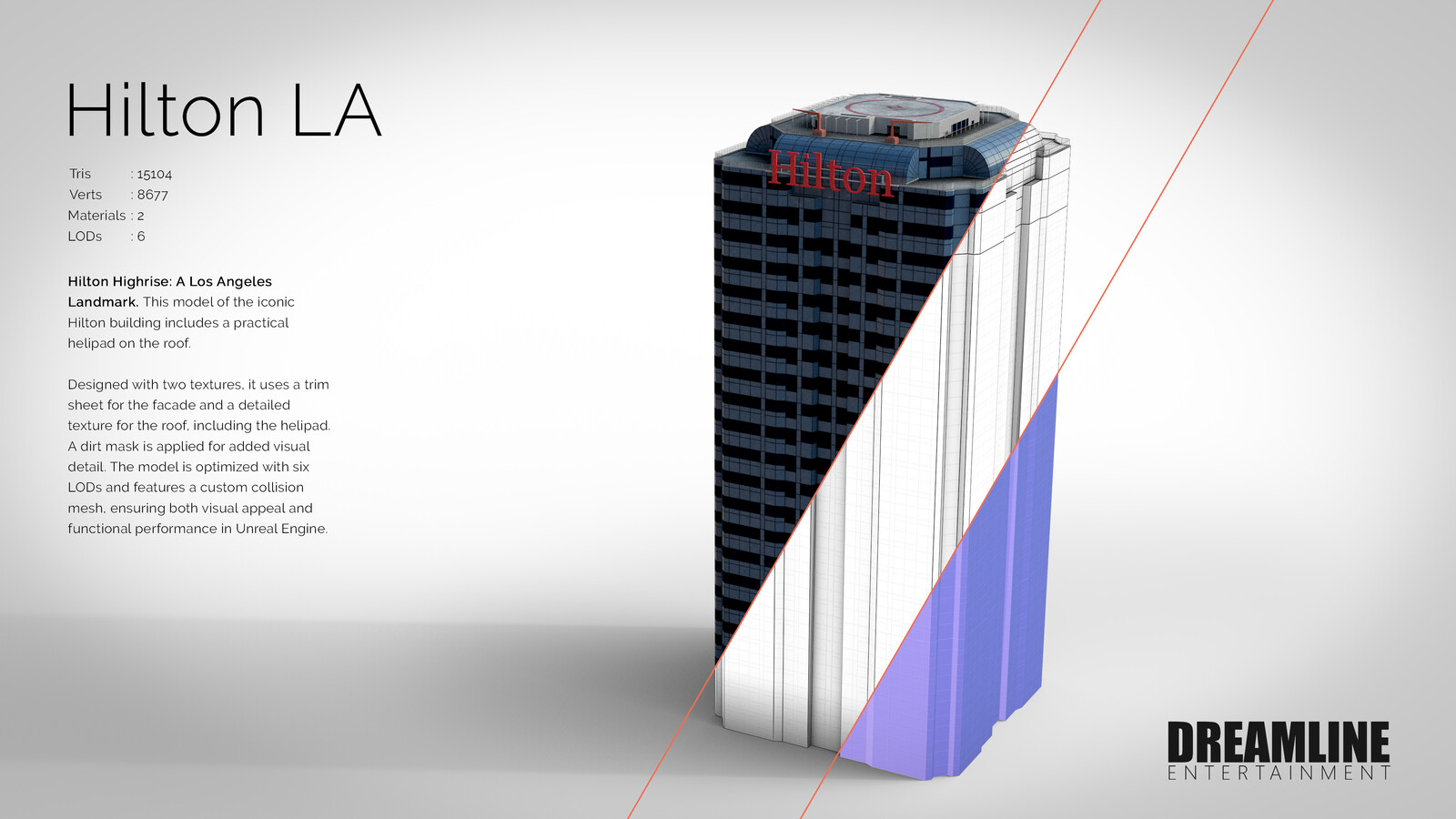 Hilton LA: Low poly game-ready building