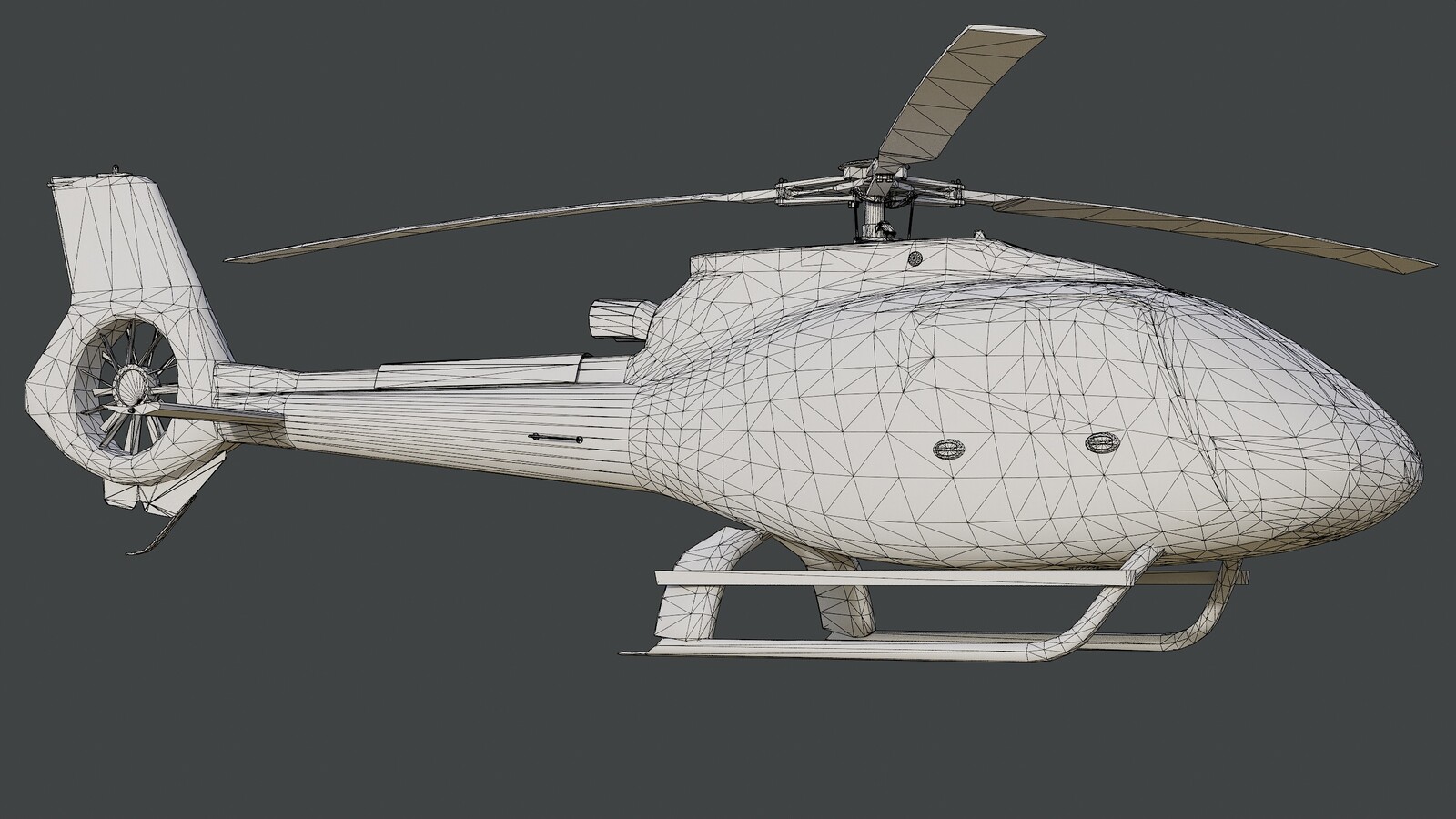 Helicopter Airbus H130 - Scandinavia Pack - Livery Sverige (Sweden) - Shaded Wire View 1