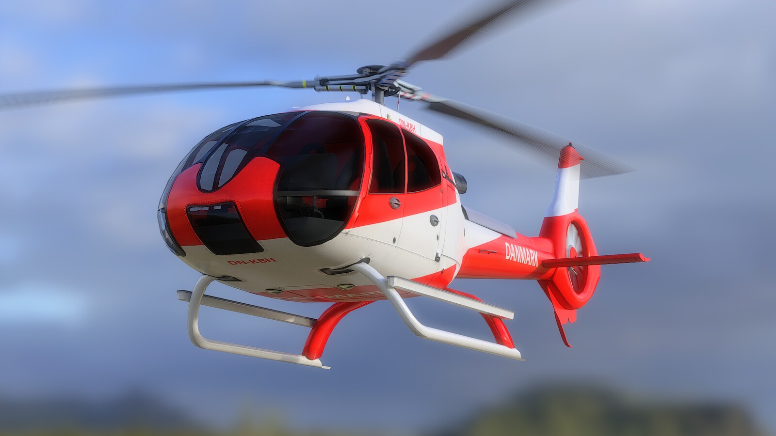 Helicopter Airbus H130 - Scandinavia Pack - Livery Danmark (Denmark) - Rendering 1