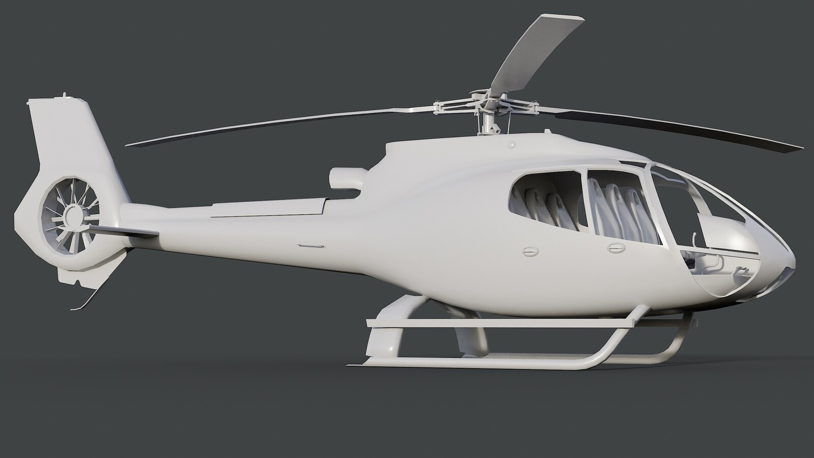 Helicopter Airbus H130 - Scandinavia Pack - Livery Danmark (Denmark) - Shaded View 2
