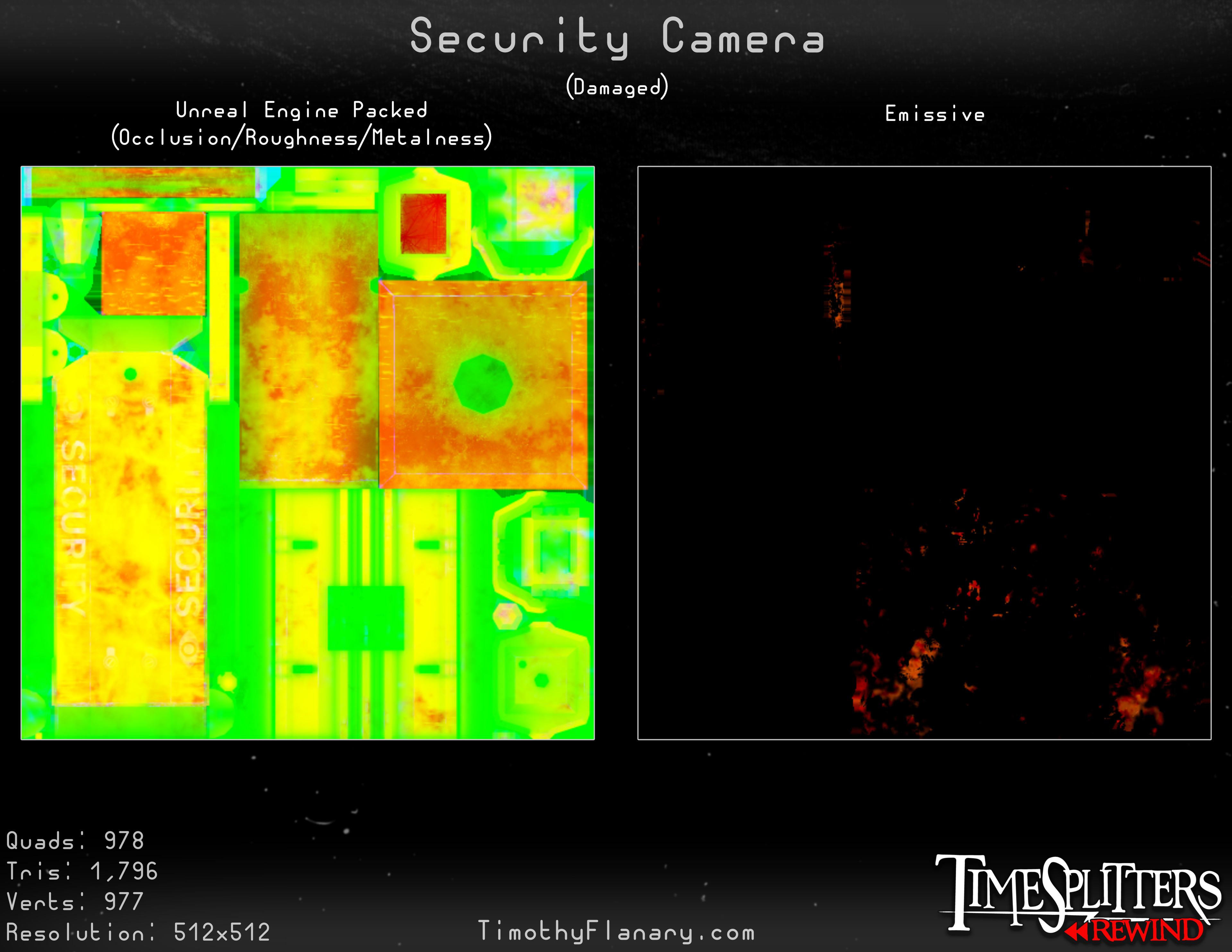 Security Camera (Damaged) - UE Packed and Emissive