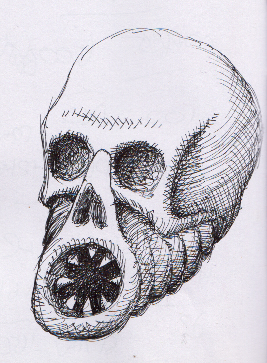 alien skull sketch