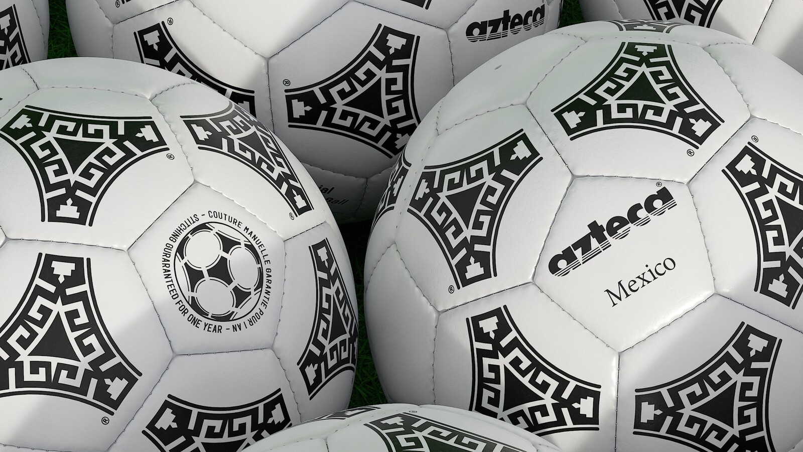 Soccer Ball Adidas Azteca Mexico - Collection Examples - Skin White New Condition - Rendering 5