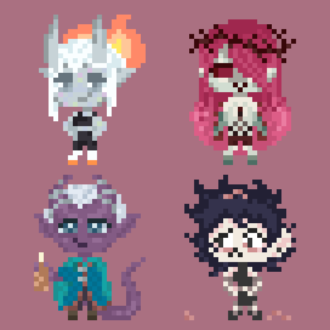 Kai, Crimson, Barakos (commission), Emil (gift)