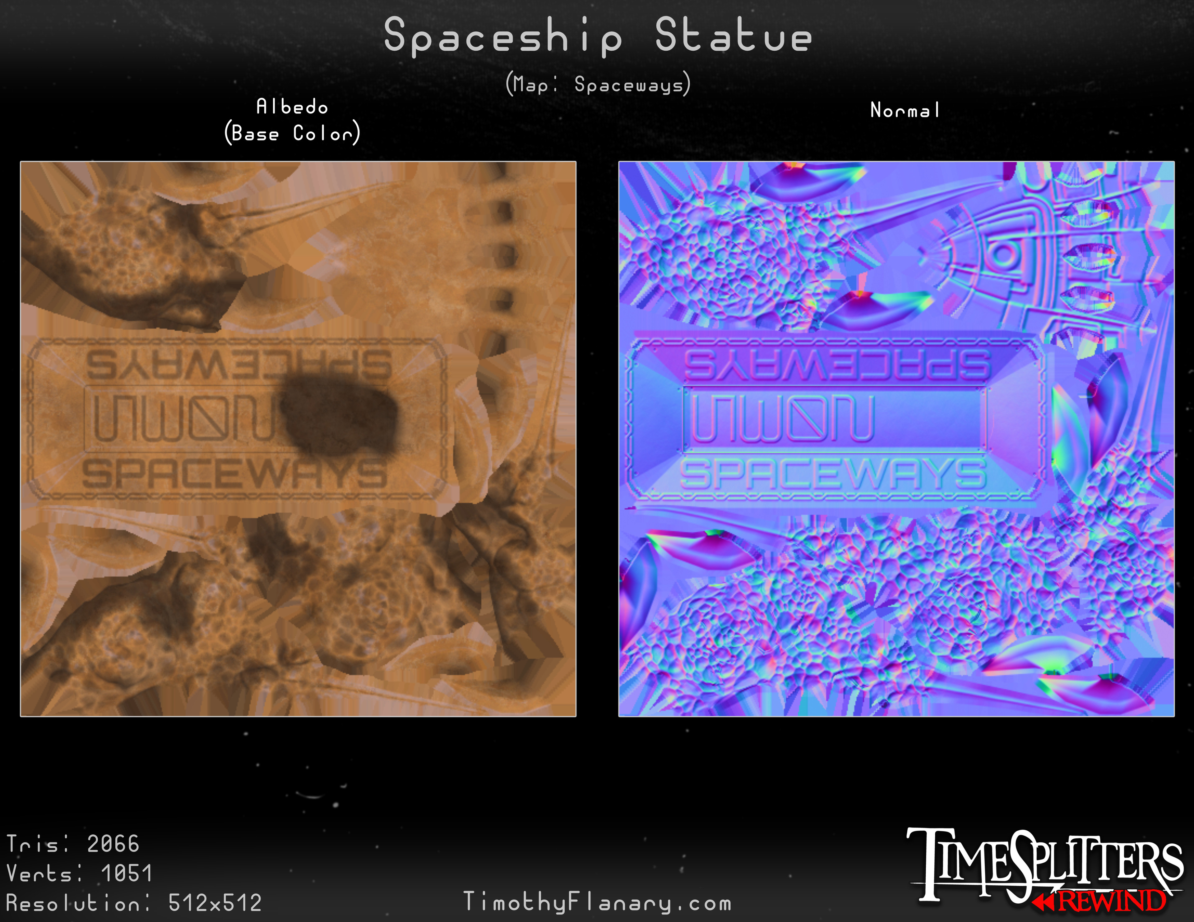 Spaceship Statue - Albedo and Normal