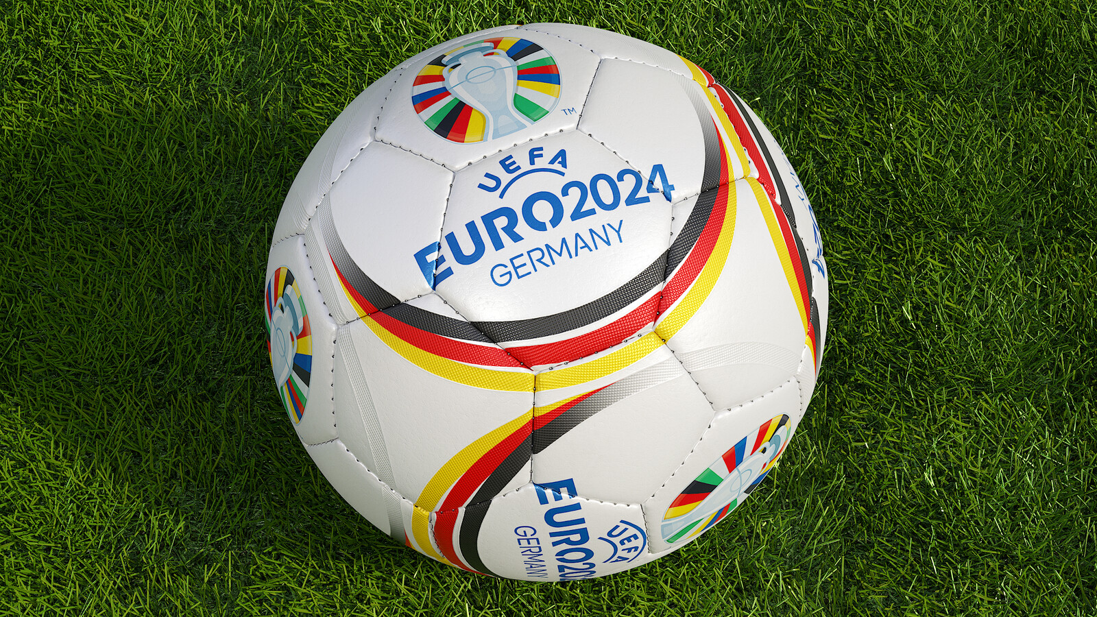Soccer Ball Promotional 32-Panel UEFA EURO 2024 - Collection Examples - Skin White - Rendering 8