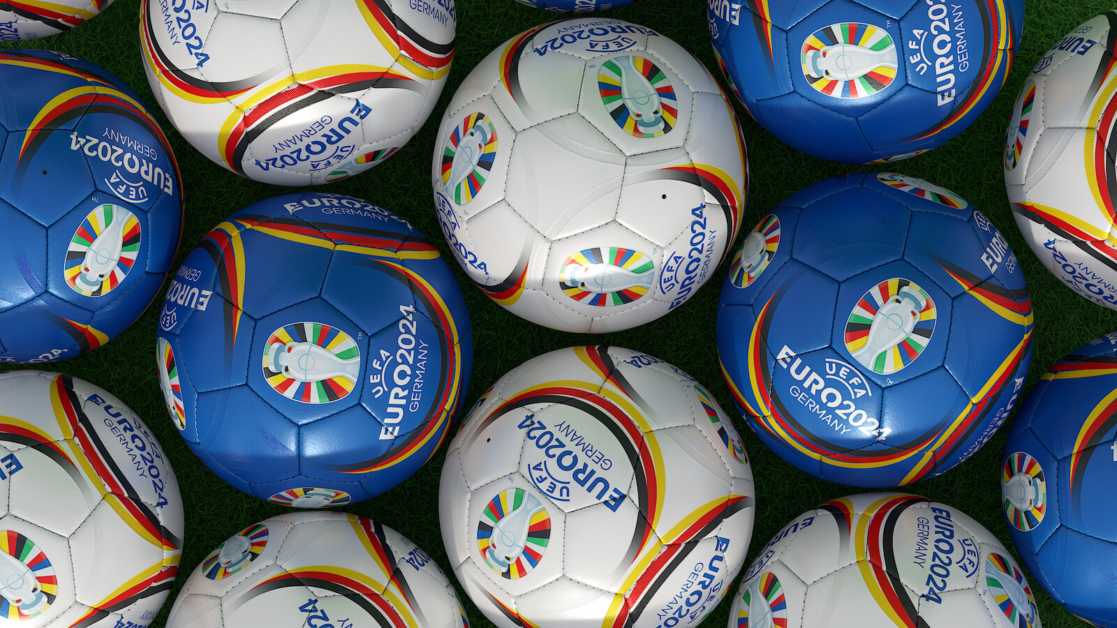 Soccer Ball Promotional 32-Panel UEFA EURO 2024 - Collection Examples - Skin White - Rendering 12