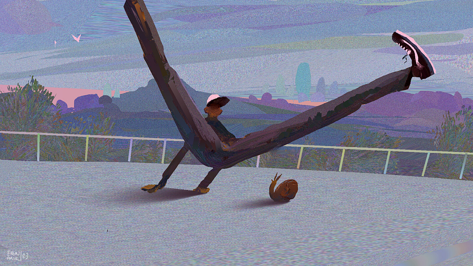 Breakdance battle with snail