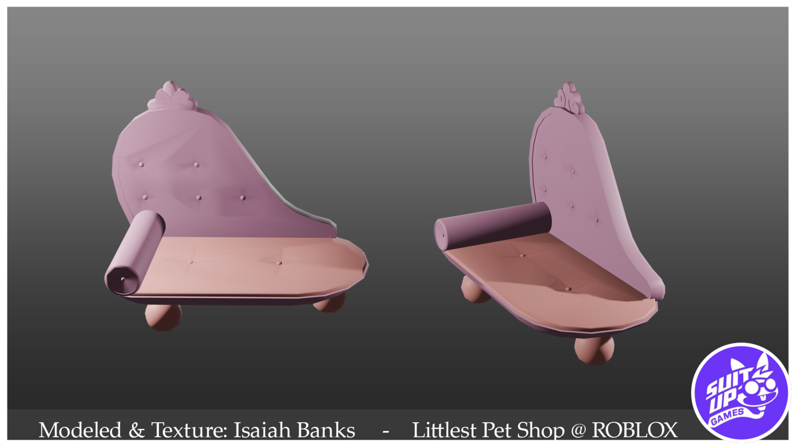 Sofa Couch for in-game prop in the Littlest Pet Shop branded game on ROBLOX.