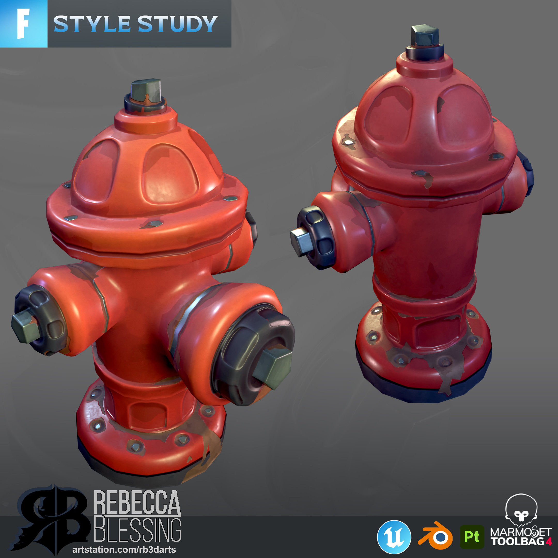 Fortnite Style Study - Hydrant - Low Poly
