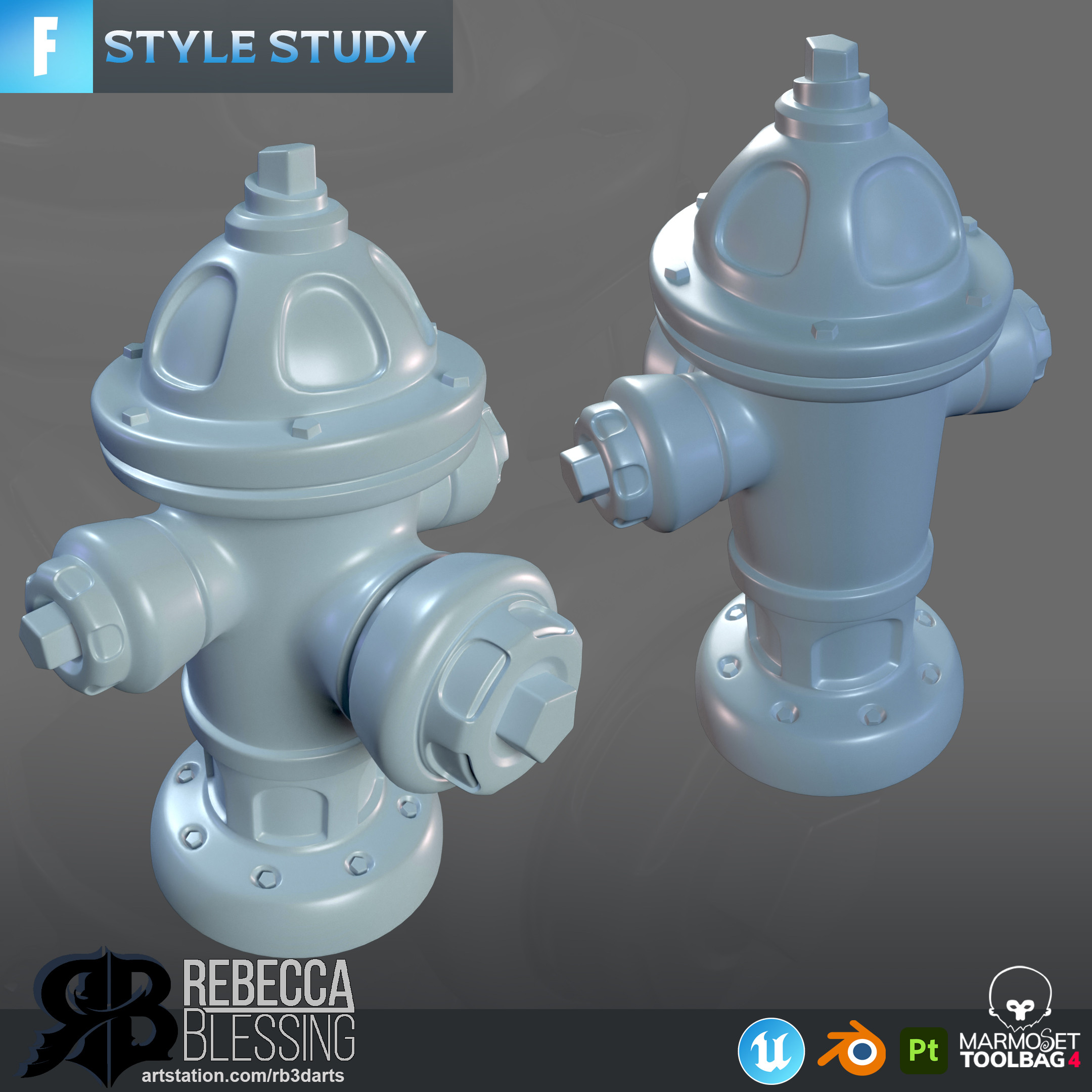 Fortnite Style Study - Hydrant - High Poly