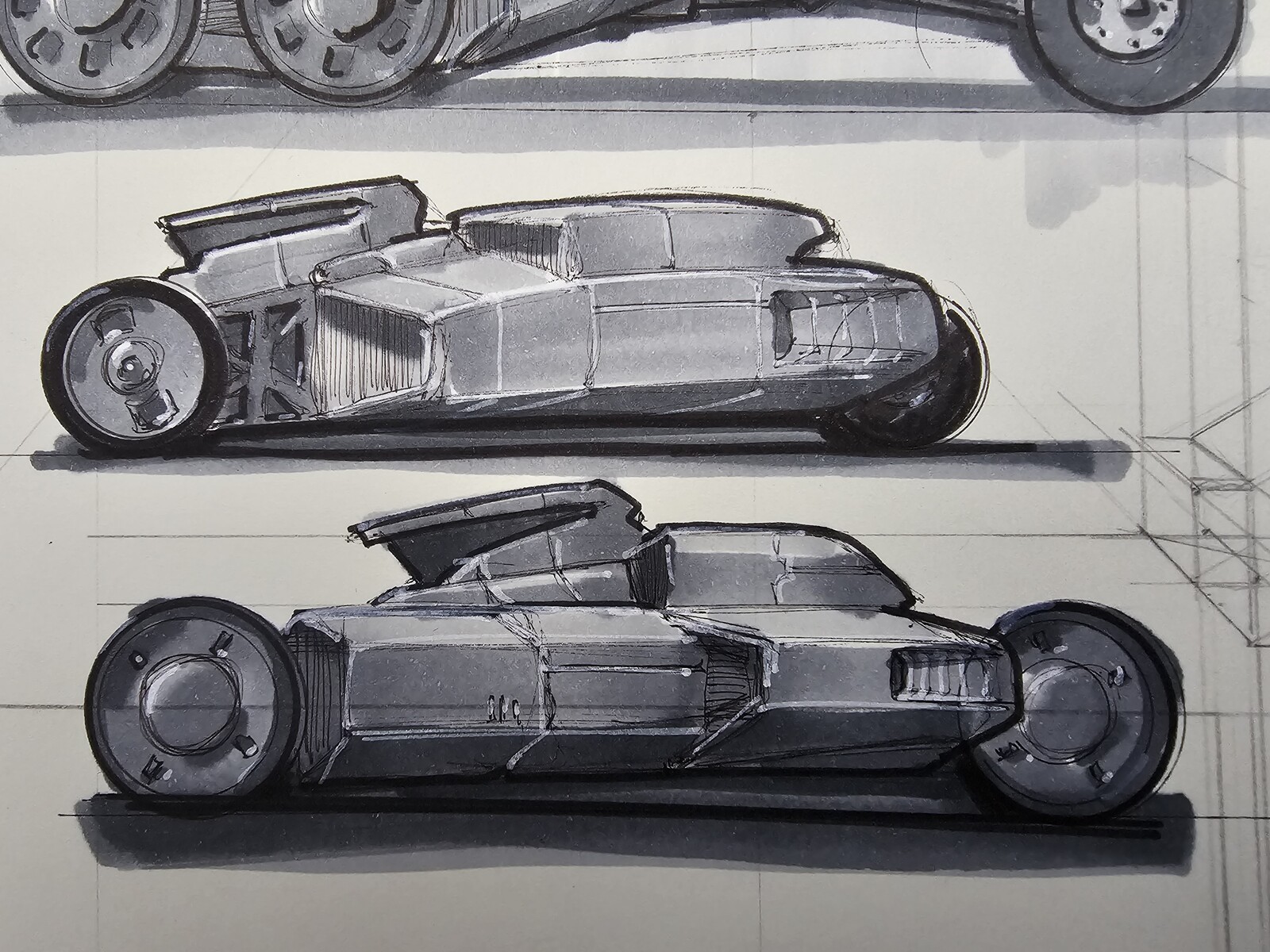Some quick vehicles sketches from my sketchbook. 