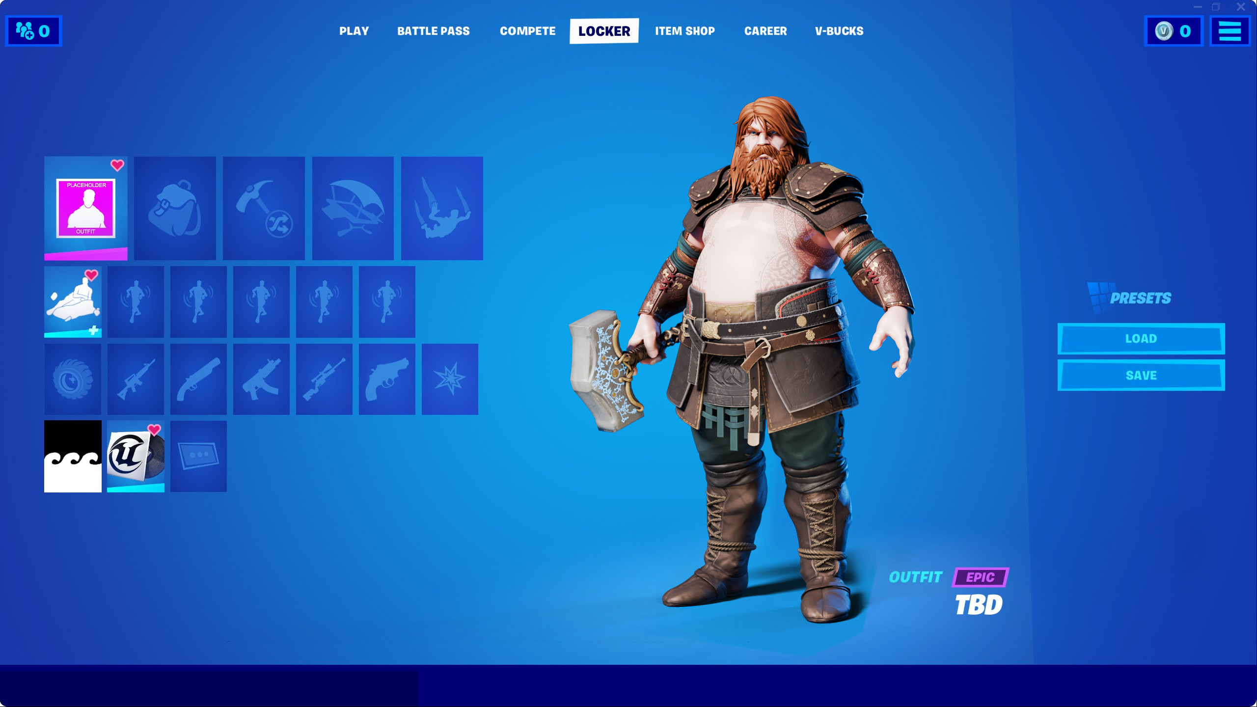 Fortnite UI mockup