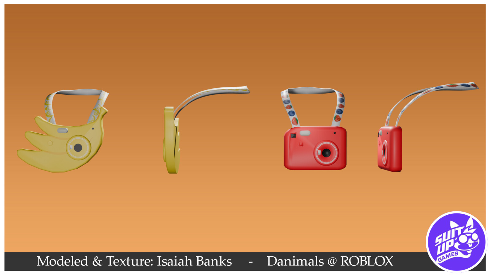 Banana &amp; Berry Red Camera for marketplace purchase for the Danimals branded game on ROBLOX.