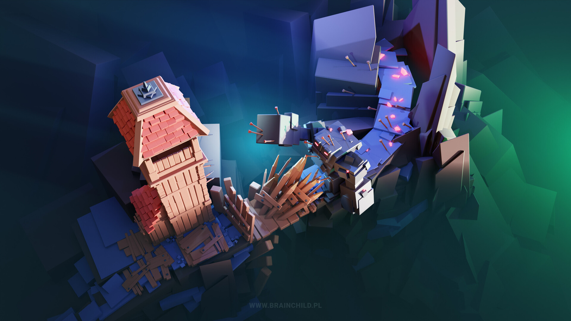 CUBES ONLY | Quick 3D Lowpoly Stylized Cube Worlds in Blender 3D [FULL PROCESS]