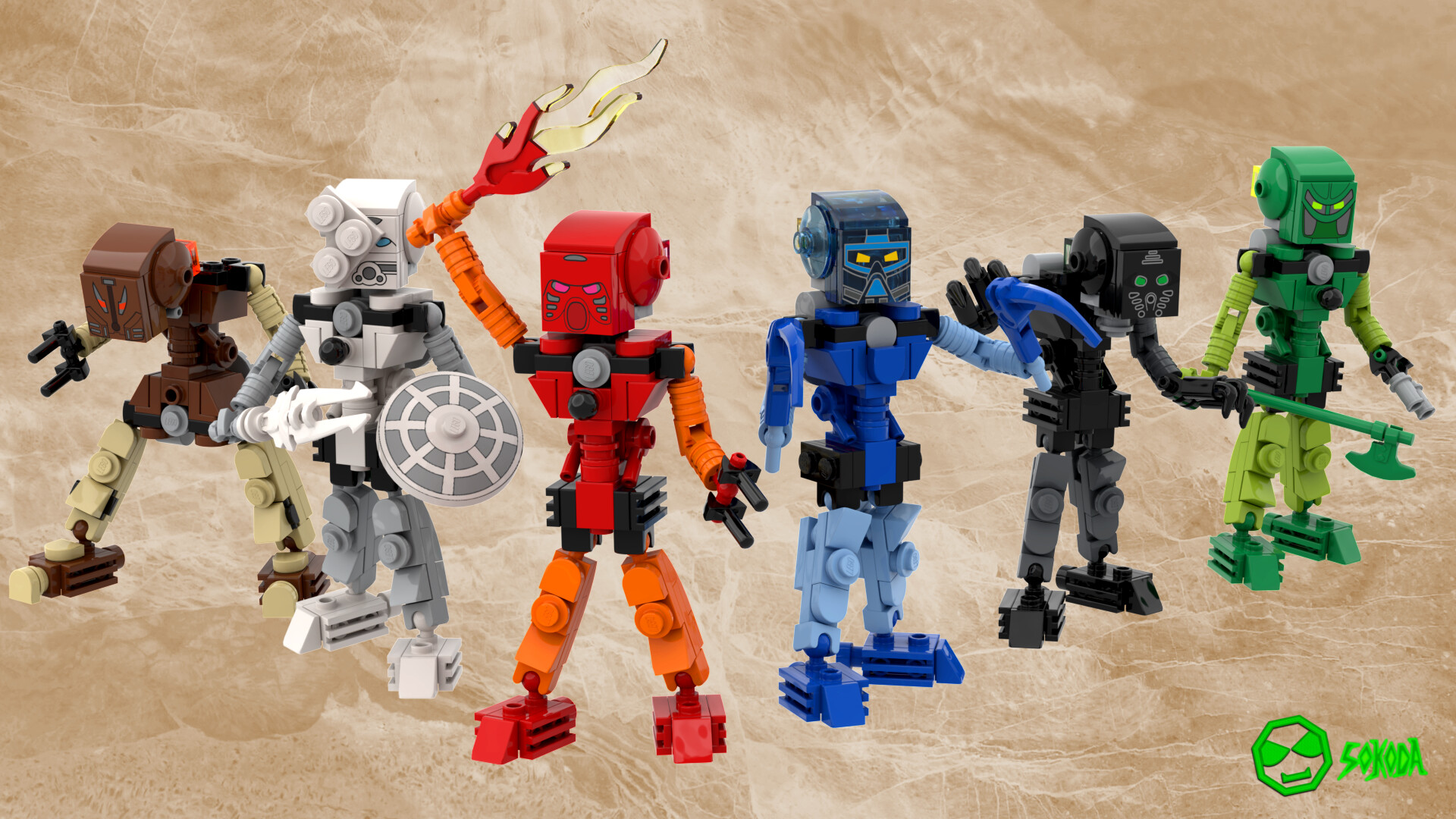 Toa Bionicle Mocs 2018 LEGO Bionicle, Hordika Matau 99% Complete Toa Set  Arm MOC Included