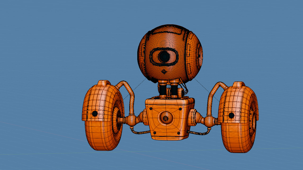 SubD Robot Wireframe (Blender 2023)