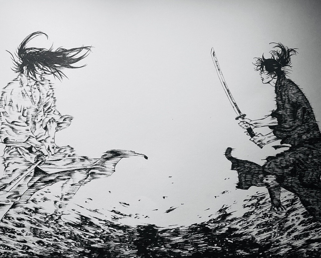 ArtStation - Miyamoto Musashi vs Sasaki Kojiro (Vagabond)