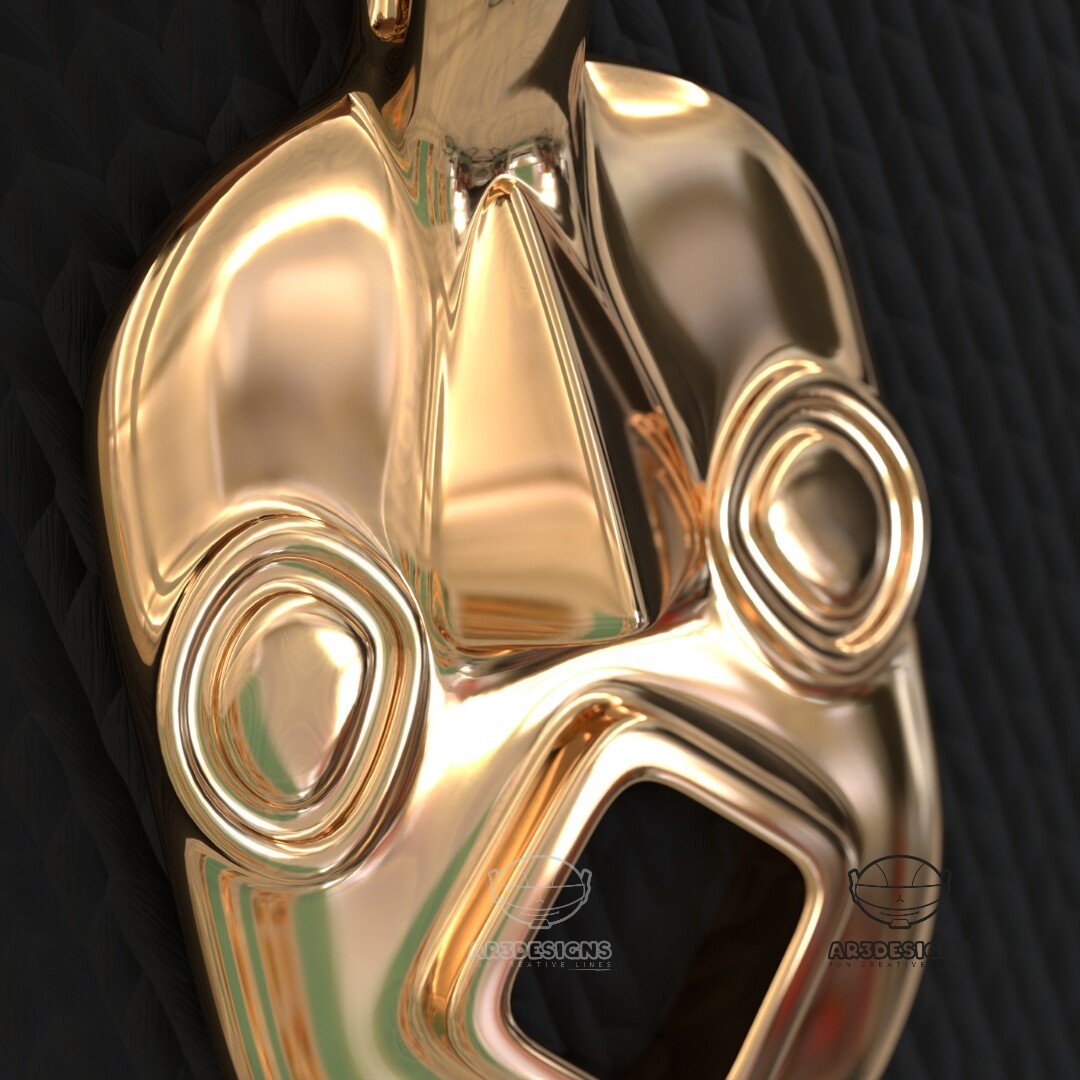 AR3Designs - Jewelry African Bwa Mask Pendant