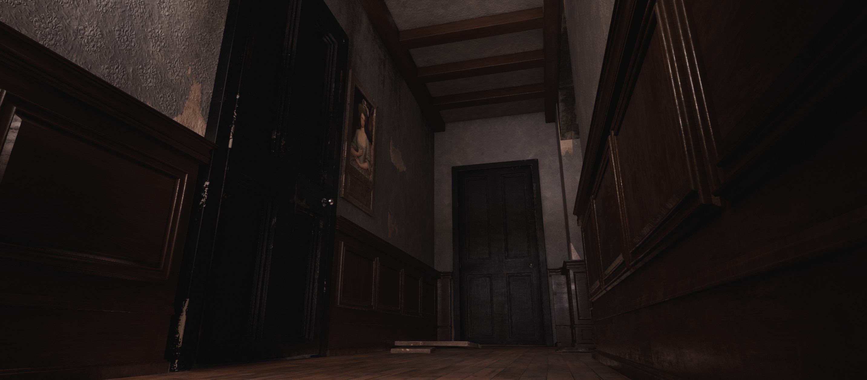 Low beauty shot from the side hallway.