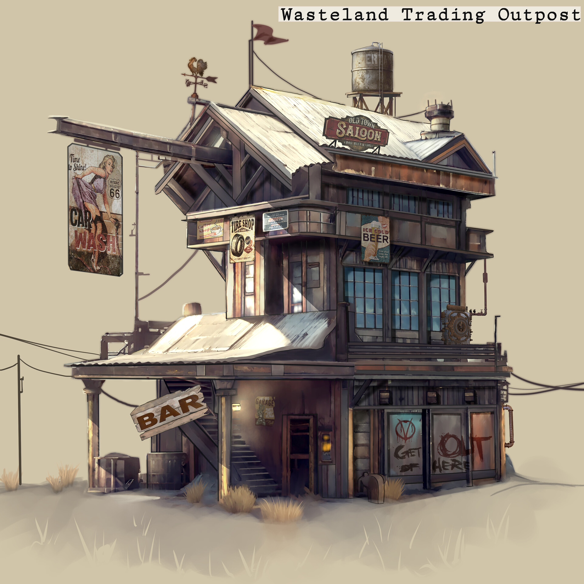 ArtStation - Wasteland Trading Outpost