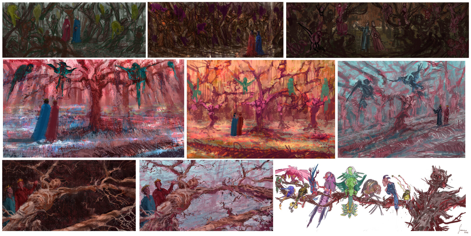 sketches for The Forest of Suicides