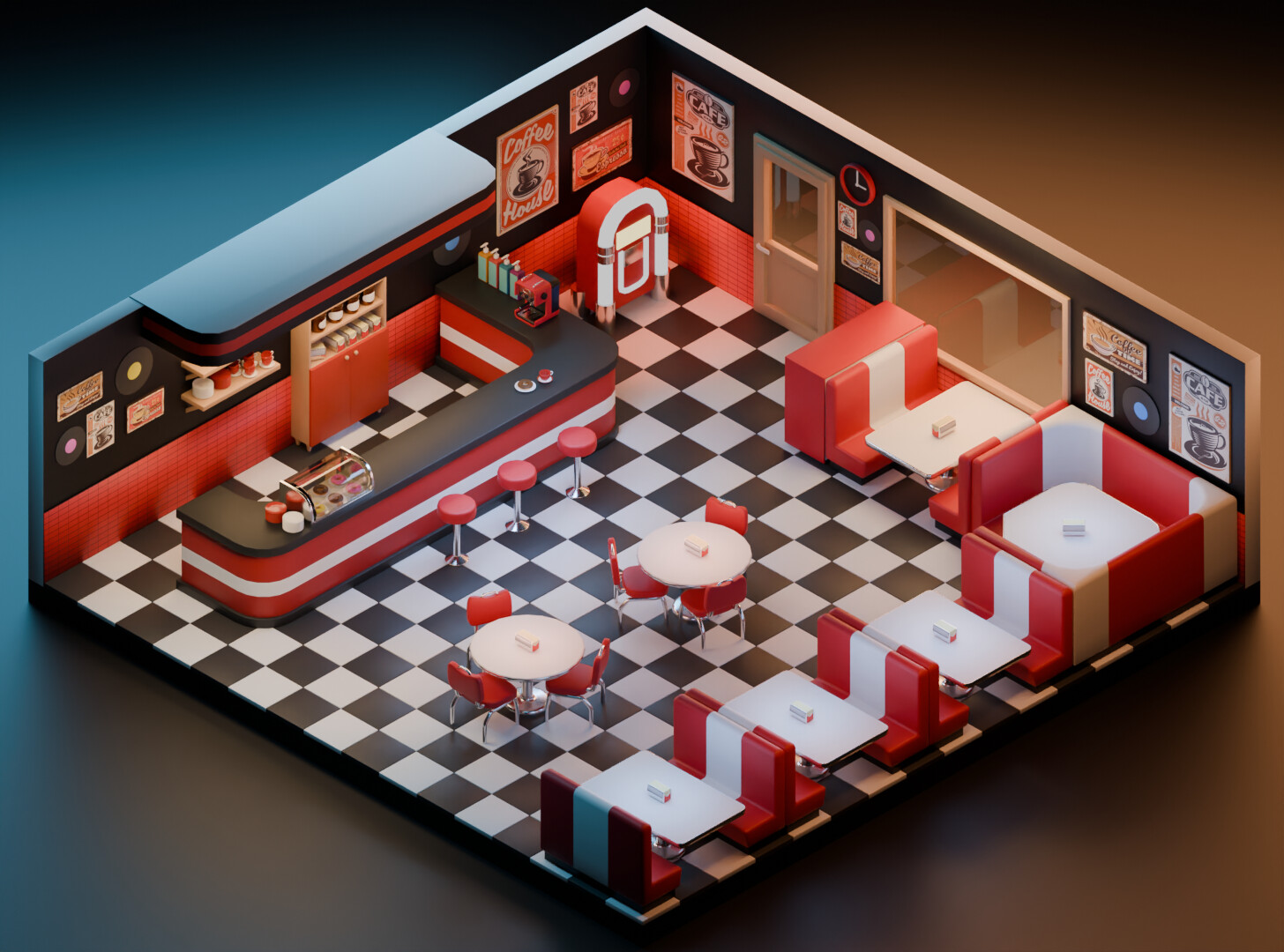 ArtStation - Retro Cafe