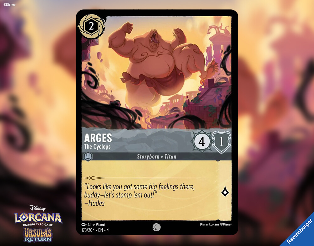 lorcana card reveals Lorcana - Ursula's Return - Arges - The Cyclops (Common) main image 1