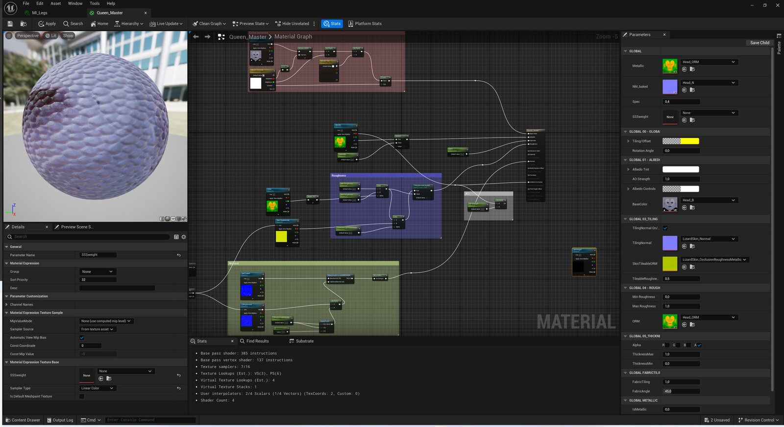 I created a simple master material to easily use on other surfaces.