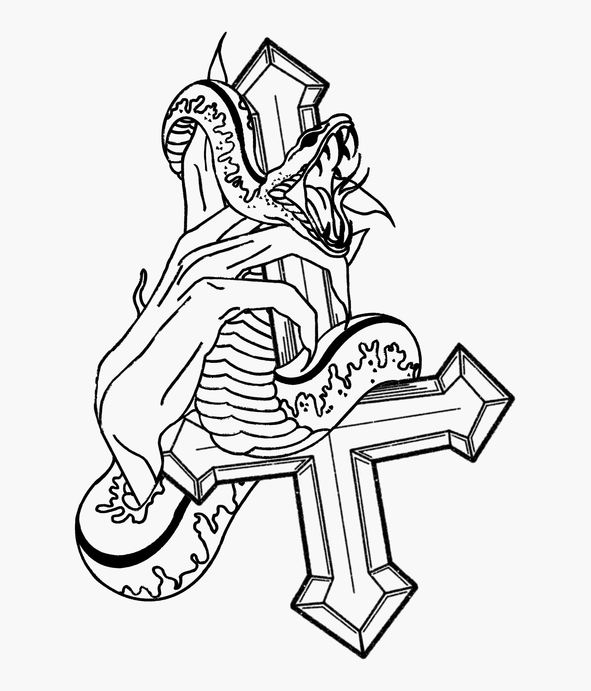 ArtStation Cross Snake Tattoo