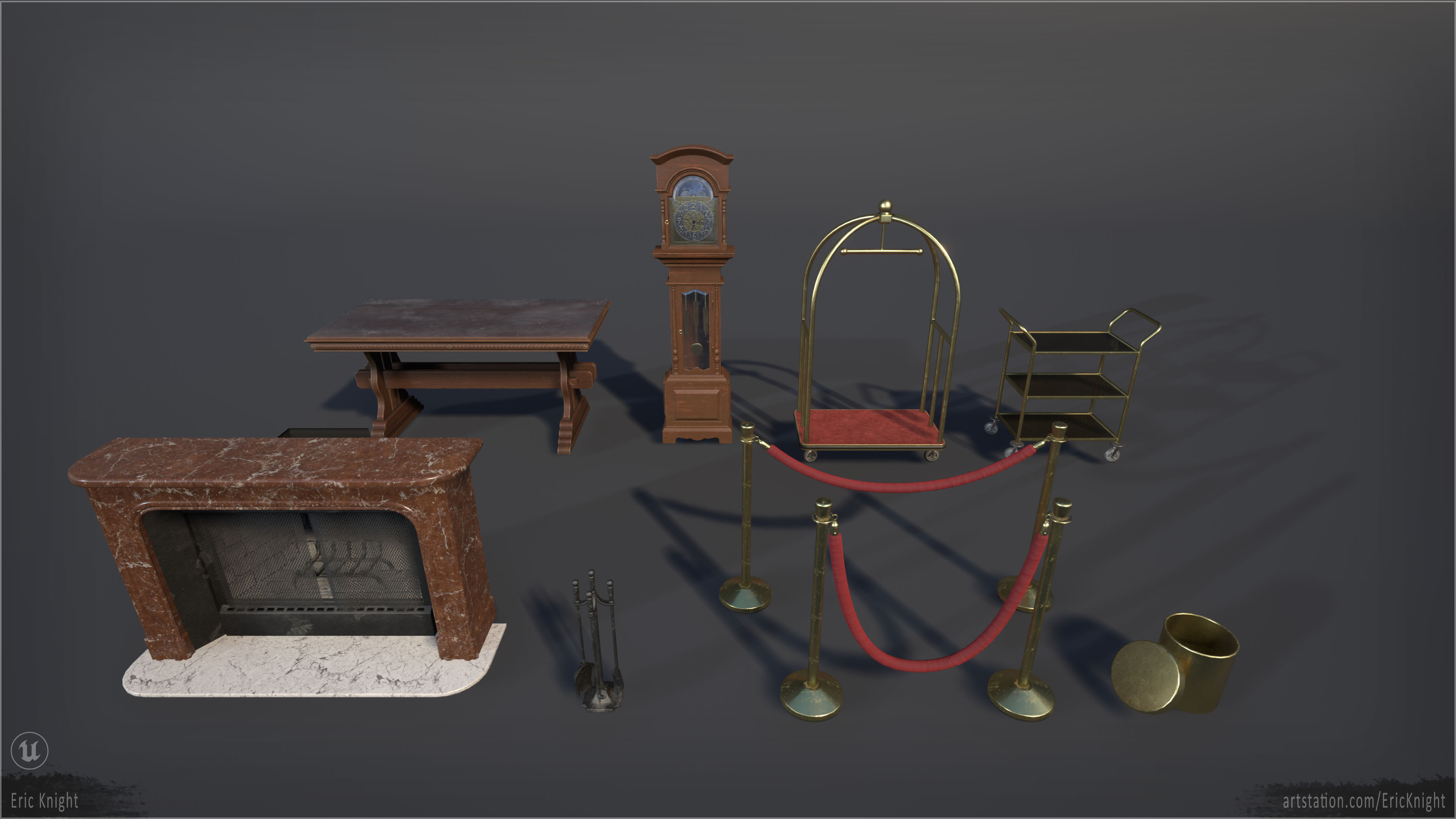 A collection of unique props for the scene