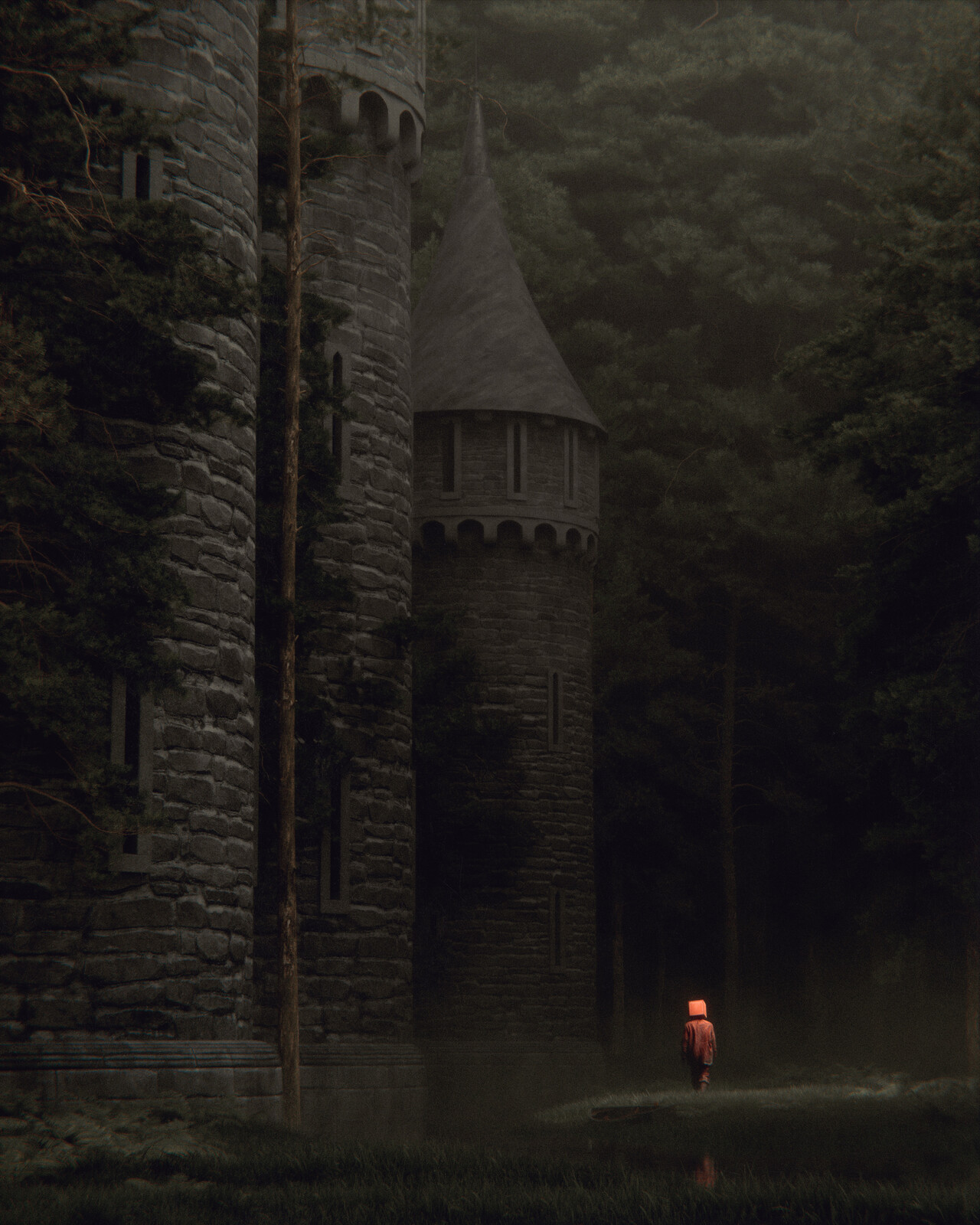 the castle's backyard