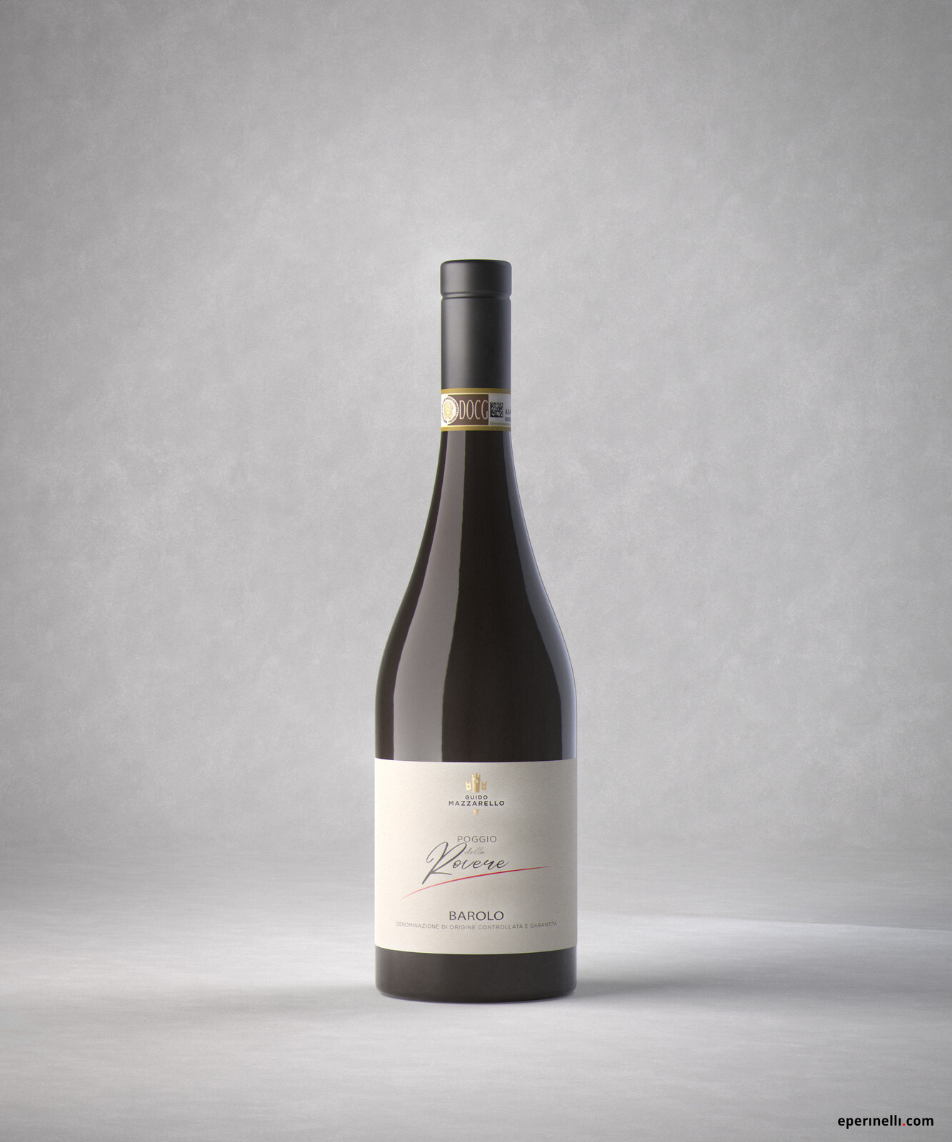 Wine bottle and label, Barolo.