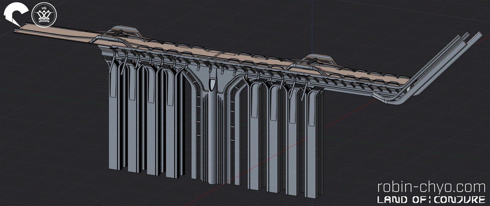 Bridge blockout modelled in Plasticity
