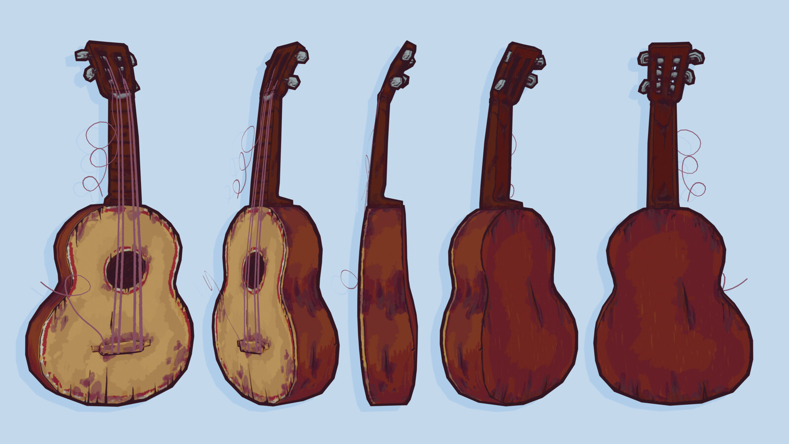 Broken guitar, when it first appears in-game