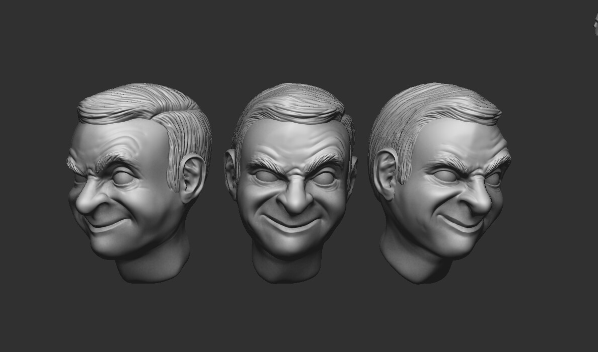 Digital sculpt in Zbrush of Mr. Bean for a 3-meter body prop