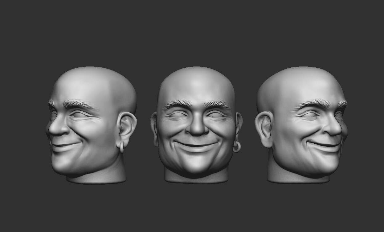 Mr. Clean head sculpted in Zbrush