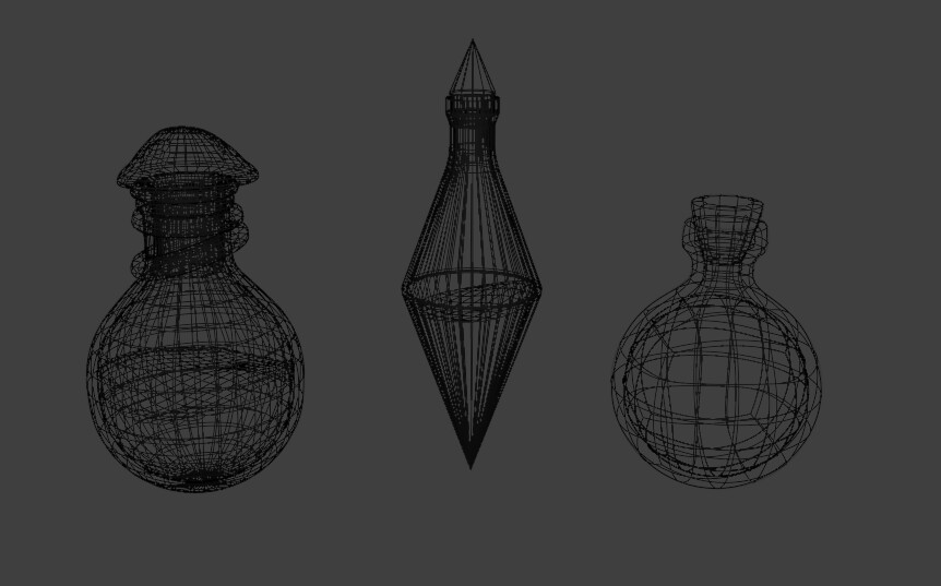 Potions Wireframe Low Poly