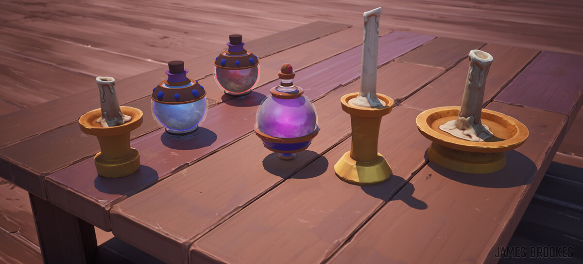 Potion bottles and candles