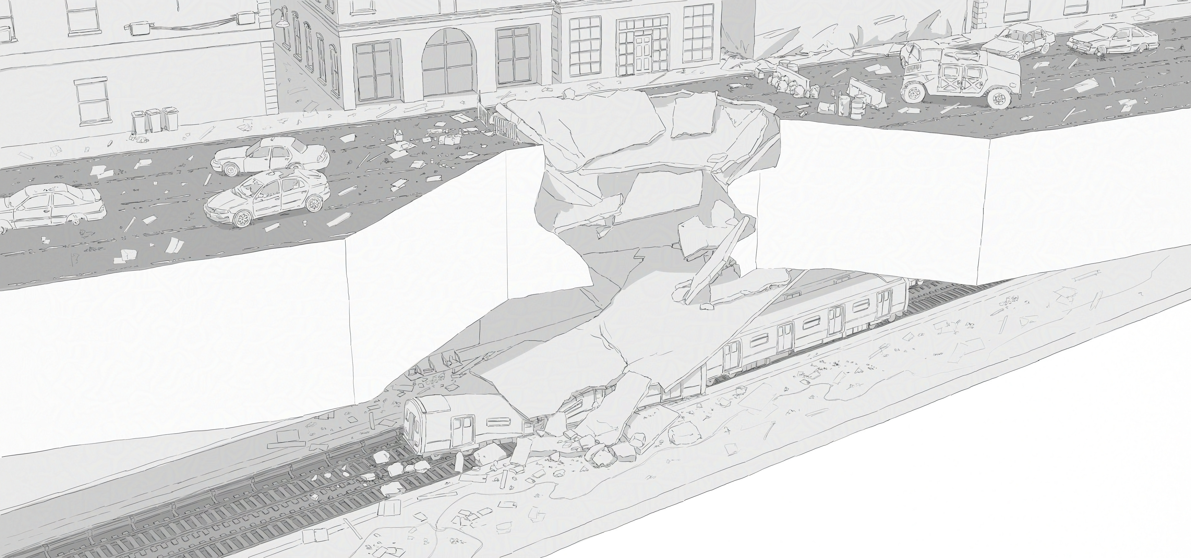Concept showing the connection to the street above