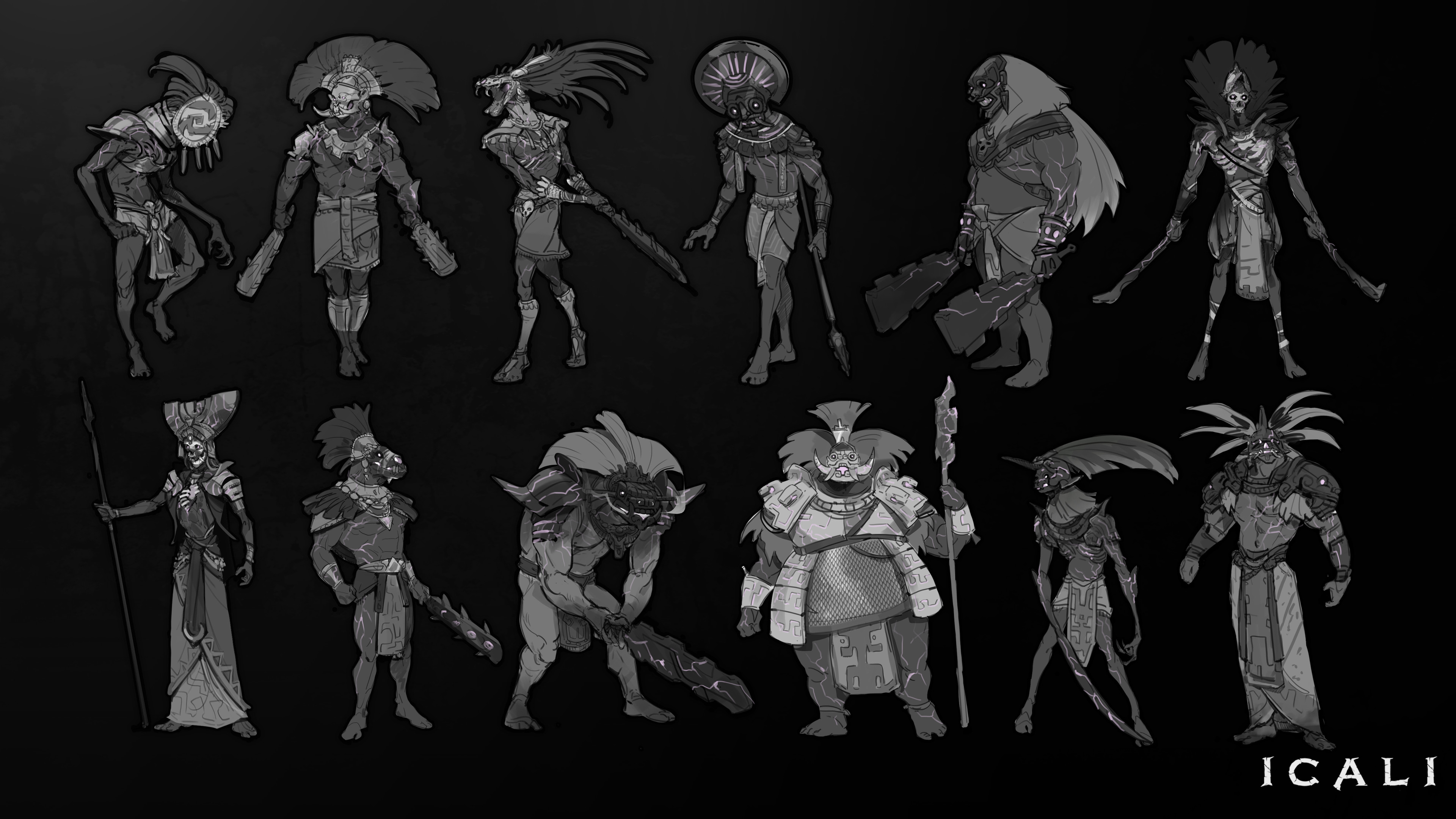 Early variations, for this stage I really focused on playing with shape language 
