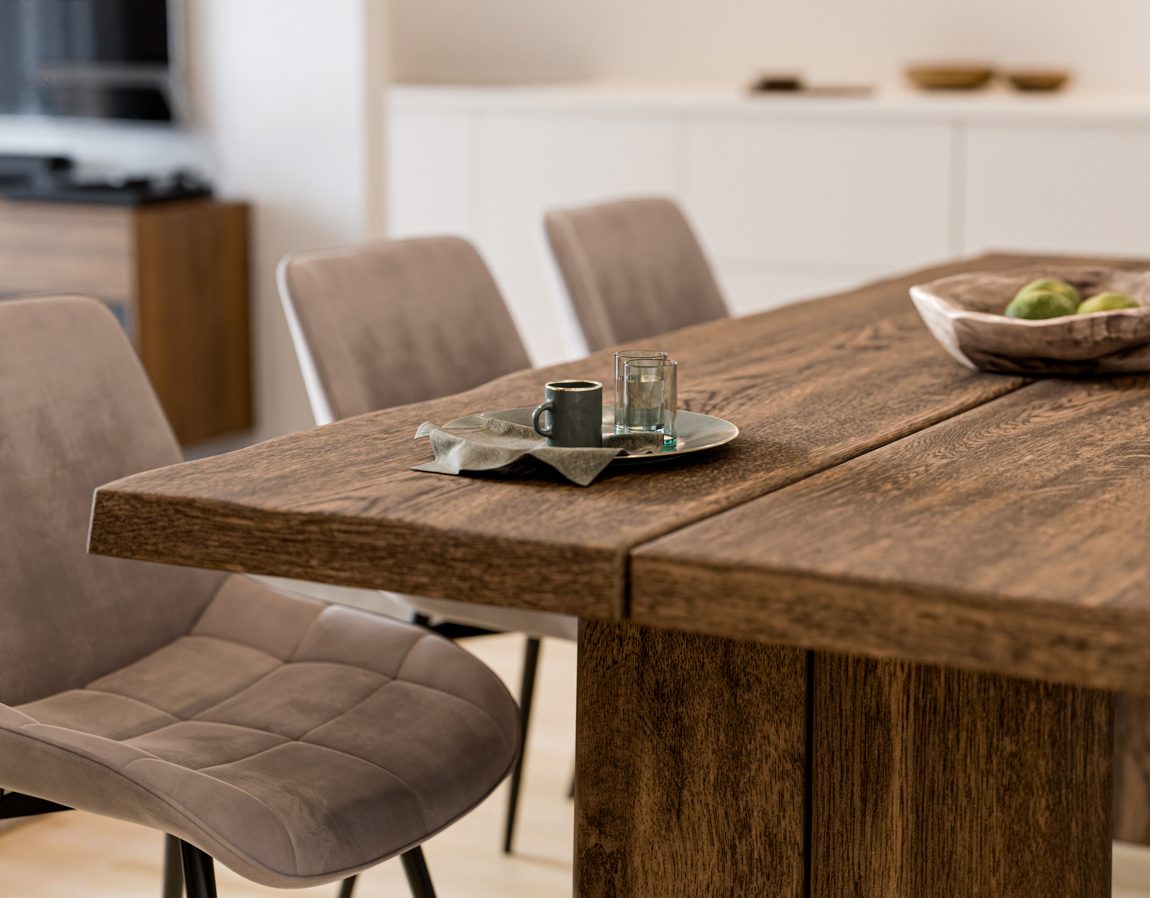Dining room detail shot.