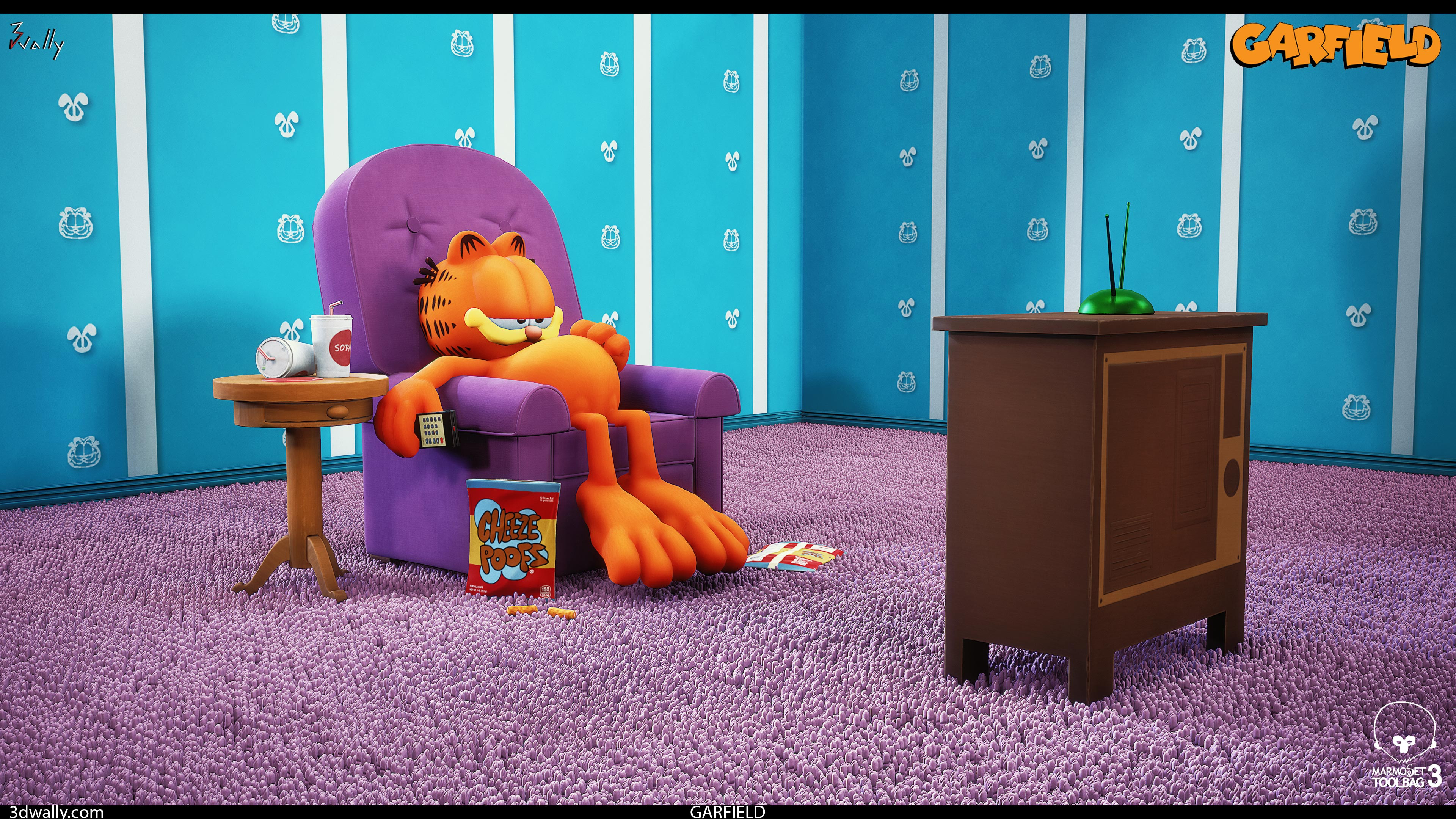 Garfield watching TV