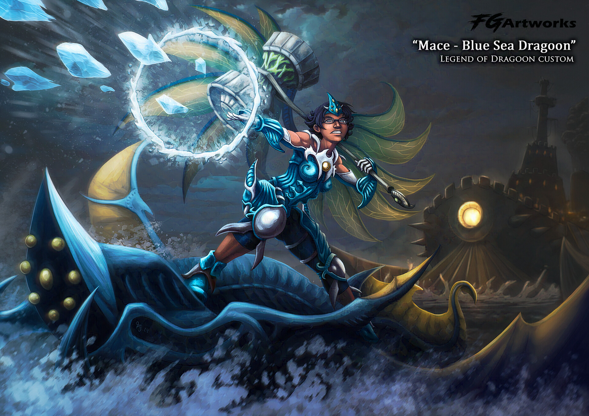 ArtStation - Mace, the Blue-Sea Dragoon (Legend of Dragoon custom 