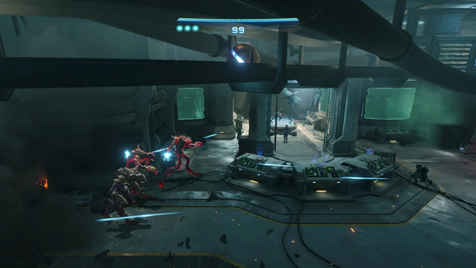 I also helped develop the look for the UI on the computer screens in this area.