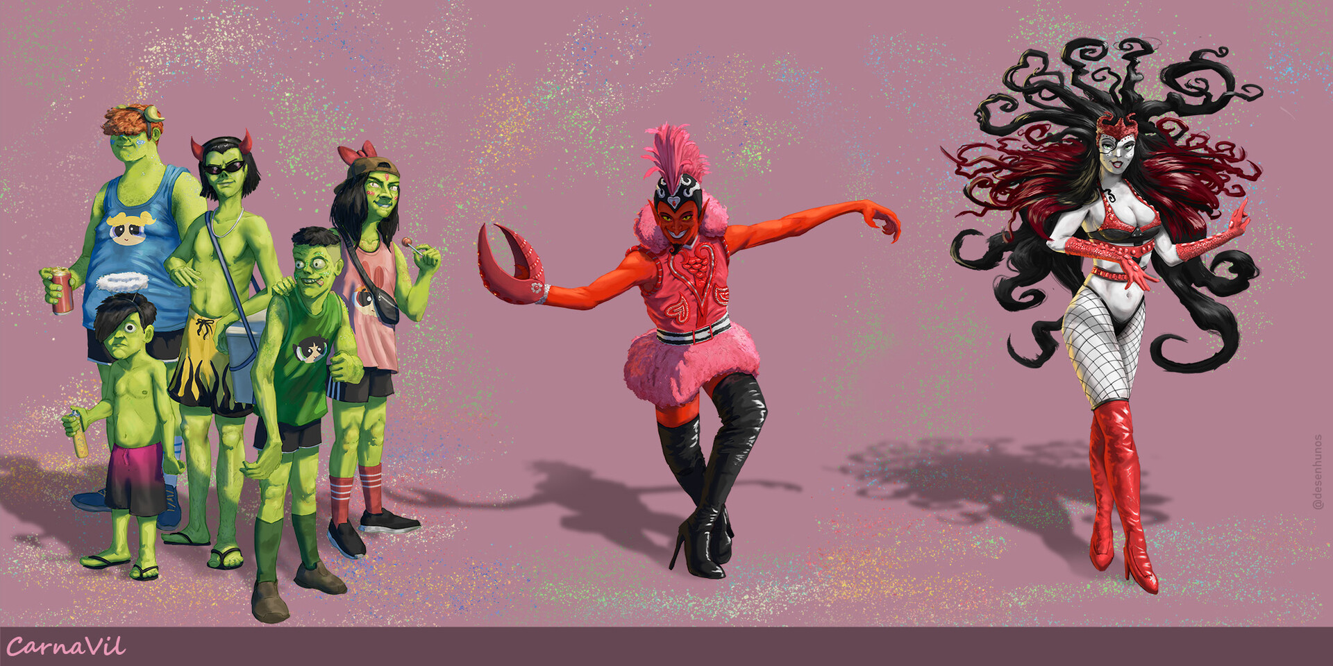 ArtStation - Powerpuff Villains Carnival Design, image size:1920x960