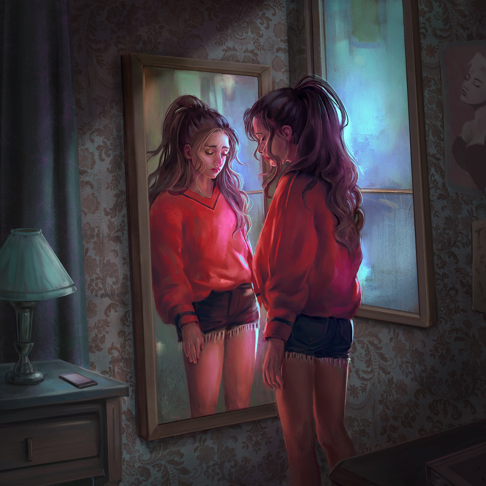 Girl during puberty - revised to be more somber