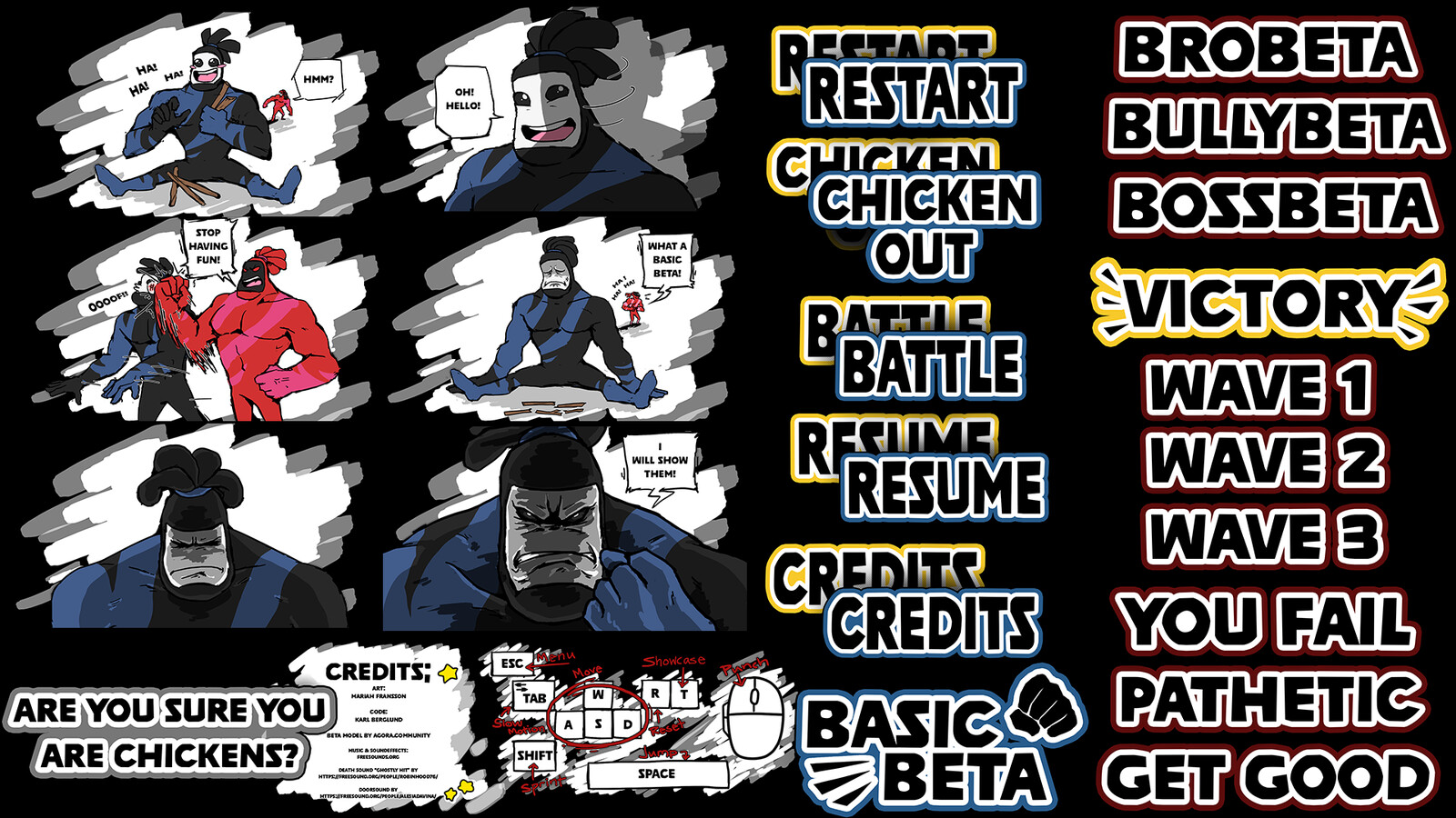 All the UI I made for the game.